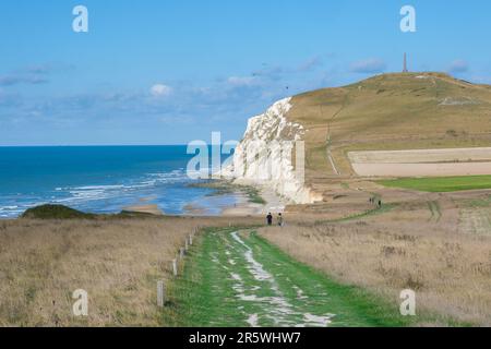 Escalles, Francia - 19 settembre 2022: Scogliere Cap Blanc-Nez vicino a Calais, in estate Foto Stock