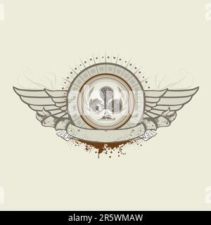 Illustrazione Vettoriale su un oggetto di gioco d'azzardo. Club Suit emblema Illustrazione Vettoriale