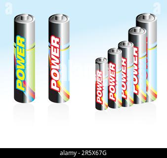 Icone di stile lucido della batteria con dettagli elevati Illustrazione Vettoriale