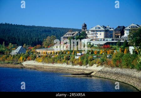 Schluchsee, Foresta Nera, serbatoio vicino a St Blasien, distretto di Breisgau-Hochschwarzwald Foto Stock