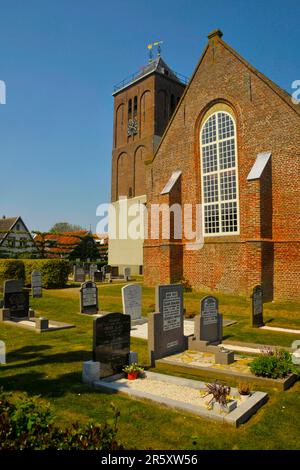 St Martin's Church, Oosterend, Texel Island, North Holland, Maartenskerk, Paesi Bassi Foto Stock