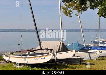 Sul Lago di Costanza, porto yacht vicino Immenstaad Foto Stock