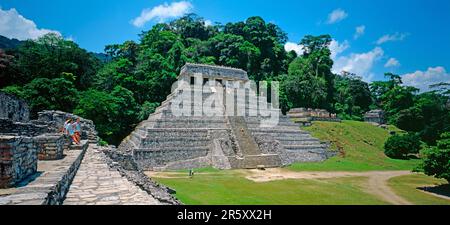 Piramide delle iscrizioni, Palenque, vicino Villahermosa, Chiapas, Messico Foto Stock