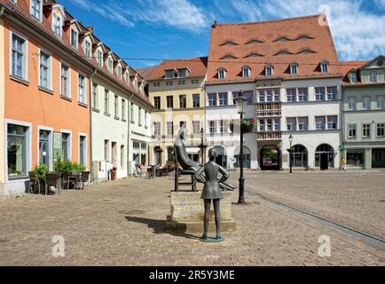 Friedrich Nietzsche Monumento dell'artista Heinrich Apel, Holzmarkt, Naumburg, Sassonia-Anhalt, Germania Foto Stock