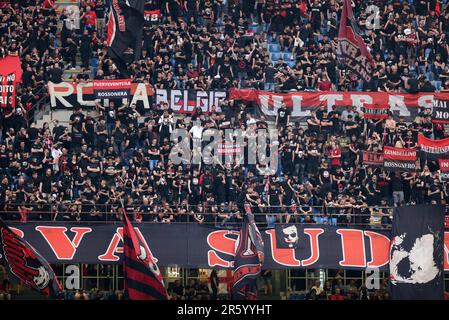 Milano Giugno 04 2023 Stadio G Meazza Campionato Italiano serie A Tim 2022/23 AC Milano - Verona nella Foto : Fans curva Sud AC milano Foto Stock