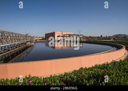 Impianto di Marrakech di Waterleau: Impianti per il trattamento delle acque reflue Foto Stock