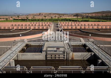 Inaugurazione di impianti tecnici presso lo stabilimento di Waterleau a Marrakech, Marocco Foto Stock