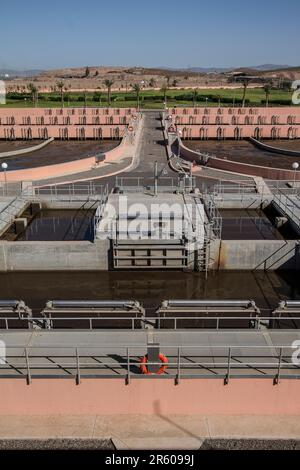 Inaugurazione di impianti tecnici presso lo stabilimento di Waterleau a Marrakech, Marocco Foto Stock