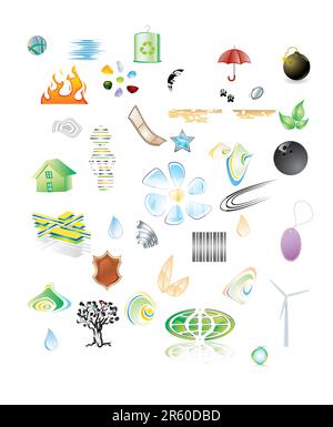 Set di icone vettoriali Illustrazione Vettoriale