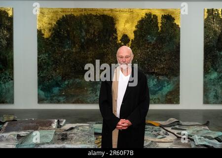 Londra, Regno Unito. 6 giugno 2023. Anselm Kiefer in anteprima di ‘Finnegans Wake’, una nuova mostra di dipinti, sculture e installazioni che riflette il suo fascino per il capolavoro letterario di James Joyce, Finnegans Wake (1939). Lo spettacolo è in programma al White Cube Bermondsey dal 7 giugno al 20 agosto 2023. Credit: Stephen Chung / Alamy Live News Foto Stock