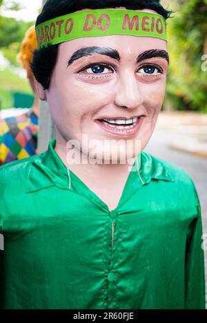 Bonecos Gigantes de Olinda sono Festival di Carnevale decorazione utilizzata per decorare le strade della città di Olinda in Pernambuco, Brasile durante il suo festival. Foto Stock