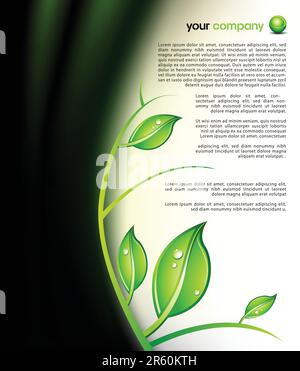 Modello di design verde - file EPS vettoriale facile da modificare Illustrazione Vettoriale