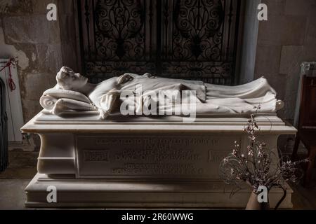 L'effigie marmorea di Sir George Frampton di Lady Isabel Wilson, morto nel parto nel 1905 nella St James' Church, Warter, East Yorkshire, Regno Unito Foto Stock