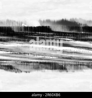 Motivo orizzontale a trama disegnata a inchiostro Foto Stock