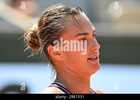 Parigi, Francia. 06th giugno, 2023. Roland Garros Paris French Open 2023 giorno 10 06/06/2023 Aryna Sabalenka (-) vince la quarta partita finale. Credit: Roger Parker/Alamy Live News Foto Stock