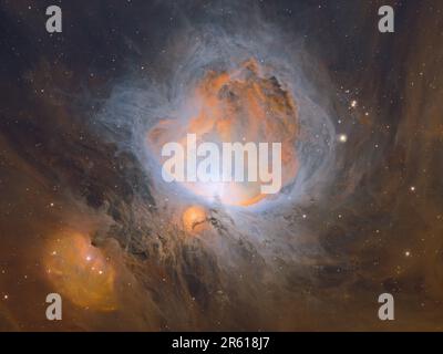 Astrofotografia ad alta risoluzione del cielo profondo della Orion Nebula M42 Foto Stock