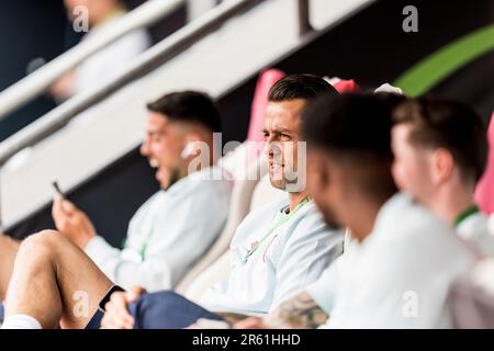 Praga, Repubblica Ceca. 06th giugno, 2023. Il portiere Lukasz Fabianski di West Ham United visto alla Fortuna Arena il giorno prima della finale della UEFA Europa Conference League tra Fiorentina e West Ham United a Praga. Credit: Gonzales Photo/Alamy Live News Foto Stock