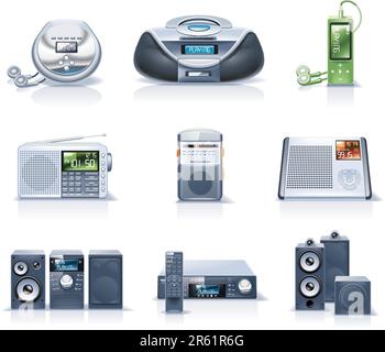 Set di icone dettagliate per gli elettrodomestici Illustrazione Vettoriale