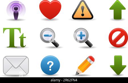 Serie Smooth: Una raccolta di icone Web colorate per la tua pagina Web! Illustrazione Vettoriale