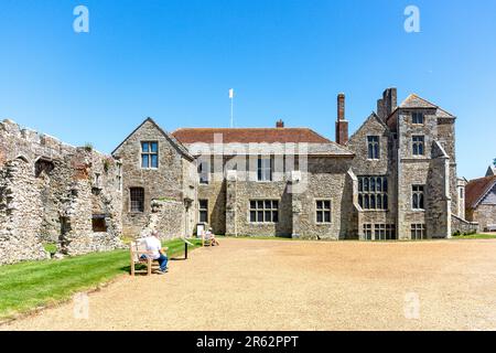 Museo del Castello di Carisbrooke e Great Hall, Castello di Carisbrooke, Carisbrooke, Isola di Wight, Inghilterra, Regno Unito Foto Stock