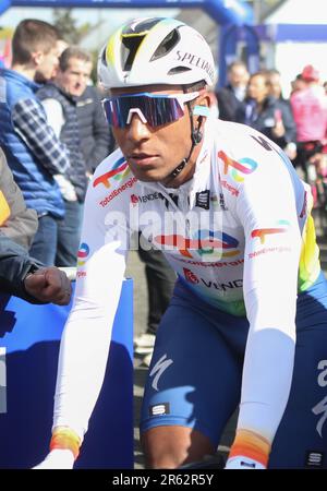 MANZIN Lirrenzo durante il Rgion Pays de la Loire Tour 2023, UCI Europe Tour gara ciclistica, tappa 4, Sabl-sur-Sarthe C le Mans (177,8 km) il 7 aprile 2023 a le Mans, Francia - Foto Laurent Lairys / DPPI Foto Stock