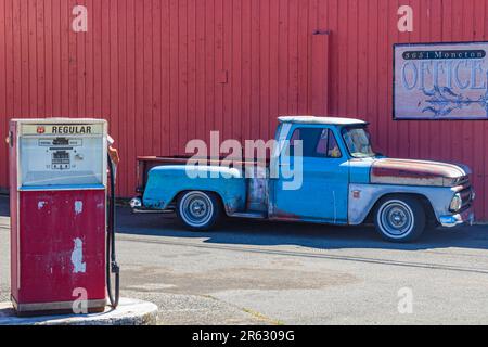 Garage Heritage e stazione di servizio a Steveston Village British Columbia Canada Foto Stock