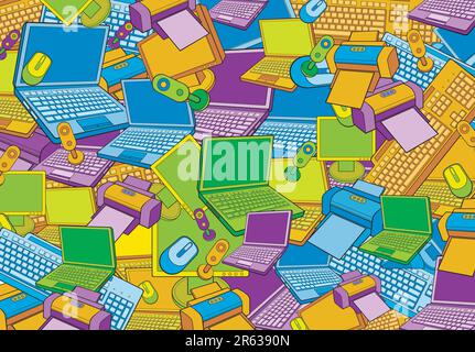 sfondo texture prodotti elettronici. Illustrazione Vettoriale