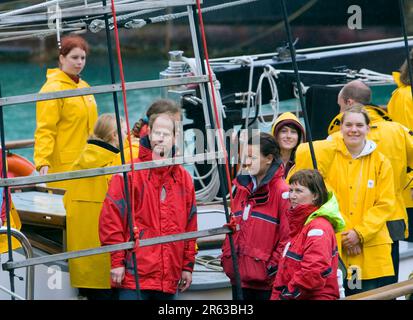 Prince Edward a bordo della nave da addestramento Spirit of New Zealand, Auckland, Nuova Zelanda, giovedì 05 novembre 2009. Foto Stock