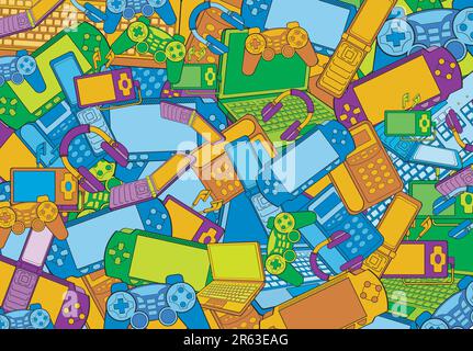 sfondo texture prodotti elettronici. Illustrazione Vettoriale