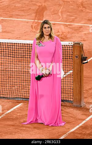 Parigi, Francia. 06th giugno, 2023. Marion Bartoli durante il torneo di tennis French Open, Grand Slam il 6 giugno 2023 allo stadio Roland Garros di Parigi. Credit: Victor Joly/Alamy Live News Foto Stock