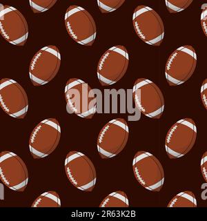 Modello con palline da calcio americane. Illustrazione sportiva Concept Vector in stile piatto Illustrazione Vettoriale