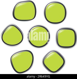 Serie di illustrazioni vettoriali di vetro rifrangente colorato Illustrazione Vettoriale