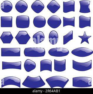 Serie di illustrazioni vettoriali di vetro rifrangente colorato Illustrazione Vettoriale