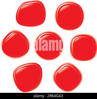 Serie di illustrazioni vettoriali di vetro rifrangente colorato Illustrazione Vettoriale