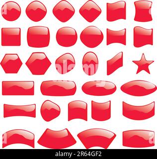 Serie di illustrazioni vettoriali di vetro rifrangente colorato Illustrazione Vettoriale