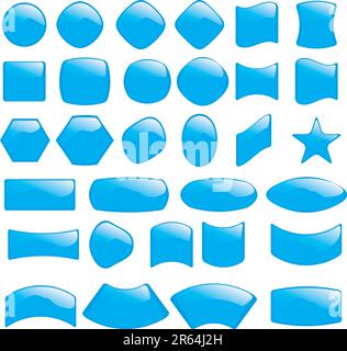 Serie di illustrazioni vettoriali di vetro rifrangente colorato Illustrazione Vettoriale