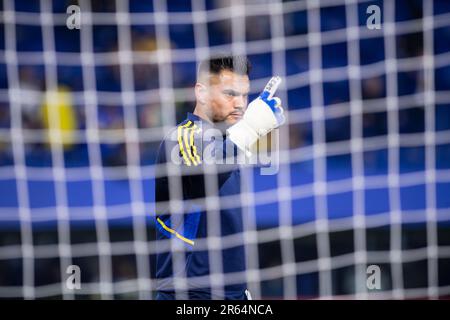 Buenos Aires, Argentina. 06th giugno, 2023. Sergio Romero di Boca Juniors visto durante una partita della Copa CONMEBOL Libertadores 2023 di gruppo F tra Boca Juniors e Colo Colo all'Estadio Alberto J. Armando. Punteggio finale: Boca Juniors1:0:00 Colo-Colo (Photo by Manuel Cortina/SOPA Images/Sipa USA) Credit: Sipa USA/Alamy Live News Foto Stock