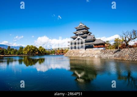 Il Castello Matsumoto in autunno Foto Stock