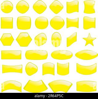 Serie di illustrazioni vettoriali di vetro rifrangente colorato Illustrazione Vettoriale