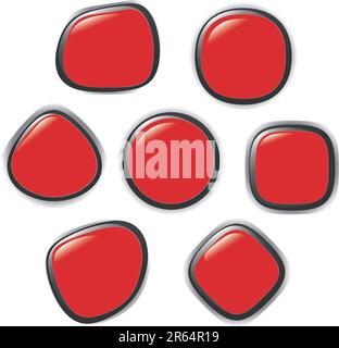 Serie di illustrazioni vettoriali di vetro rifrangente colorato Illustrazione Vettoriale