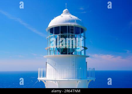 Faro di Capo Murato e barca Foto Stock