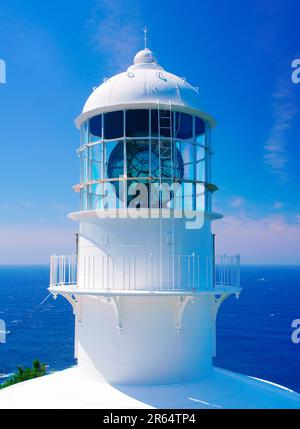 Faro di Capo Murato e barca Foto Stock