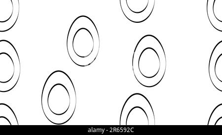 uovo bollito su sfondo bianco, illustrazione vettoriale, pattern. uovo con tuorlo giallo. colazione deliziosa. illustrazione perfetta. elegante decor nero Illustrazione Vettoriale