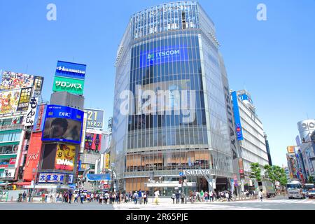 Stazione ferroviaria di Shibuya, Crosswalk Foto Stock