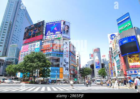 Stazione ferroviaria di Shibuya, Crosswalk Foto Stock