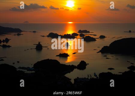 Vista serale delle isole Kujuku Foto Stock