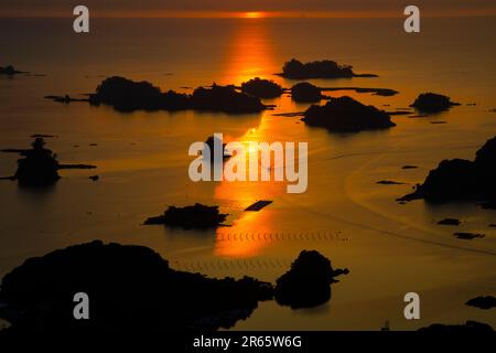 Vista serale delle isole Kujuku Foto Stock