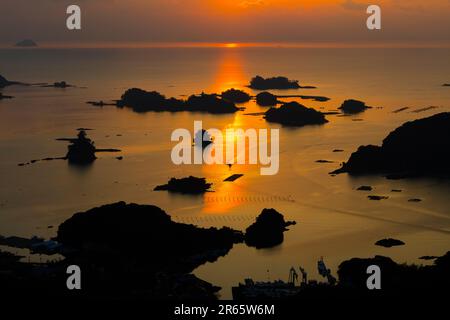 Vista serale delle isole Kujuku Foto Stock