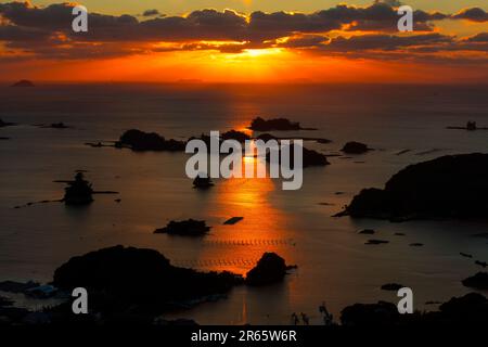 Vista serale delle isole Kujuku Foto Stock