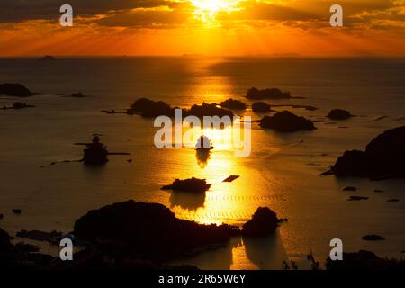 Vista serale delle isole Kujuku Foto Stock